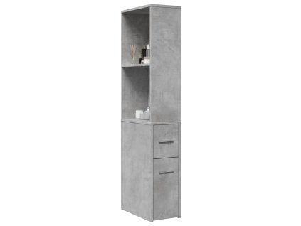 vidaXL Úzká koupelnová skříňka na kolečkách betonově šedá kompozit