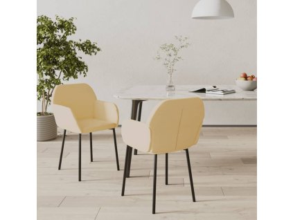 vidaXL jídelní židle 2 ks krémové samet