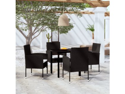 vidaXL 5dílný zahradní jídelní set černý