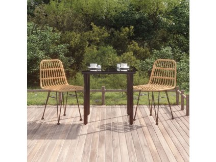 vidaXL 3dílný zahradní jídelní set polyratan