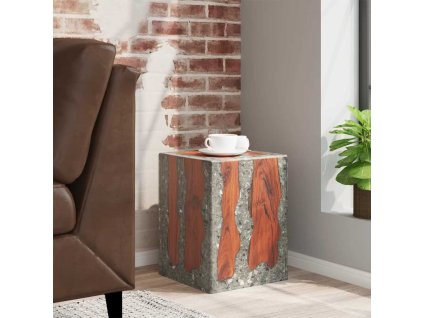 vidaXL Stolička masivní teak a pryskyřice