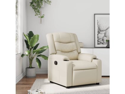 vidaXL Polohovací křeslo krémové umělá kůže