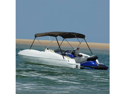 vidaXL Bimini stříška se 3 oblouky černá 183x160x137 cm