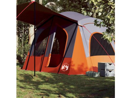 vidaXL Kempingový stan kabinový pro 5 osob šedý a oranžový nepromokavý