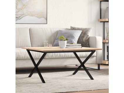 vidaXL Konferenční stolek s X rámem 80x80x45 cm borové dřevo a ocel