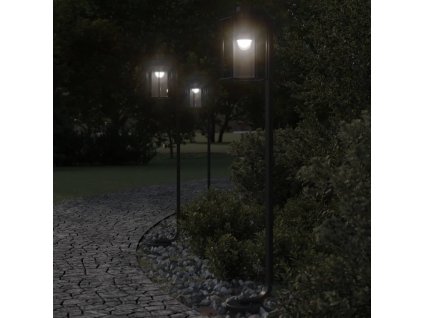 vidaXL Venkovní stojací lampy 3 ks černé 100 cm nerezová ocel