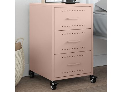 vidaXL Noční stolek růžový 36 x 39 x 59 cm ocel