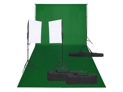 vidaXL Ateliérové vybavení sada se světly a pozadím