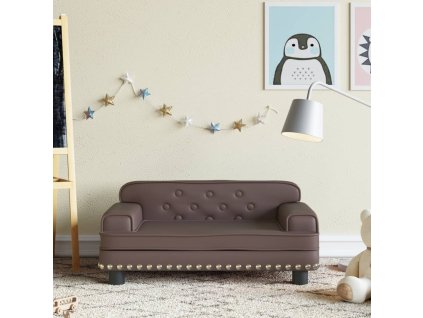 vidaXL Dětská pohovka hnědá 70 x 45 x 30 cm umělá kůže