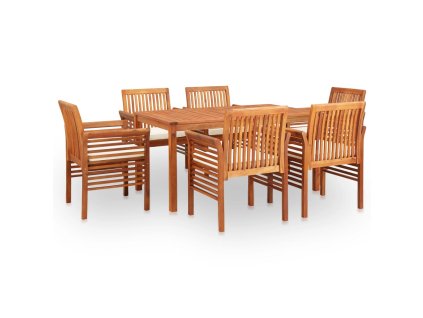vidaXL 7dílný zahradní jídelní set s poduškami masivní akáciové dřevo