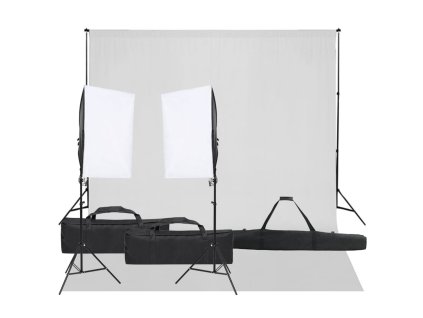 vidaXL Ateliérové vybavení sada se světly a pozadím