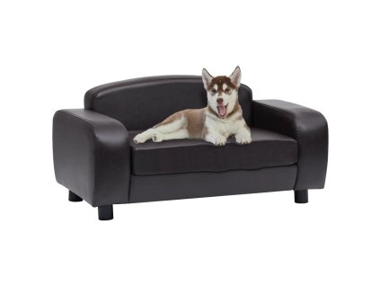 vidaXL Pohovka pro psy hnědá 80 x 50 x 40 cm umělá kůže