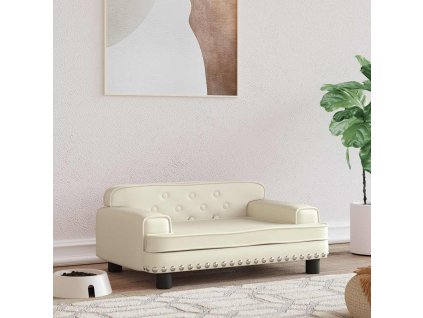 vidaXL Pelíšek pro psy krémový 70 x 45 x 30 cm umělá kůže