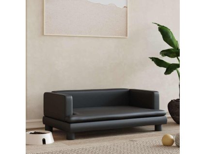 vidaXL Pelíšek pro psy černý 80 x 45 x 30 cm umělá kůže