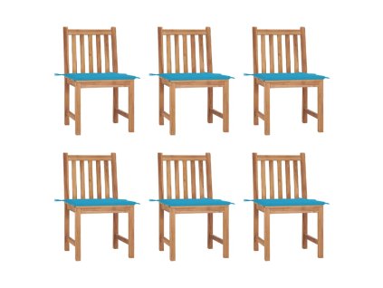 vidaXL Zahradní židle 6 ks s poduškami masivní teak