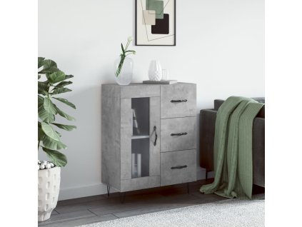 vidaXL Příborník betonově šedý 69,5 x 34 x 90 cm kompozitní dřevo