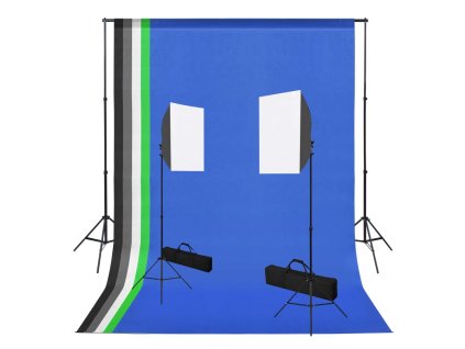 vidaXL Ateliérové vybavení sada se světly a pozadími