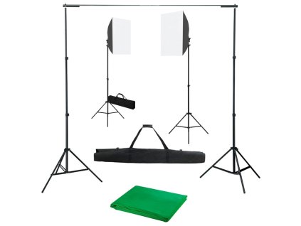 vidaXL Ateliérové vybavení sada se světly a pozadím