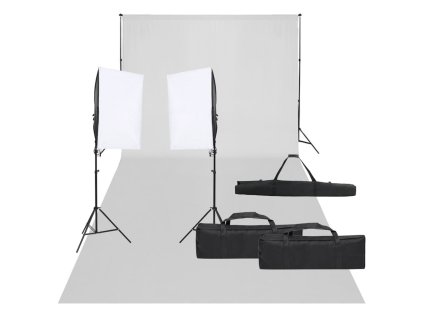 vidaXL Ateliérové vybavení sada se světly a pozadím