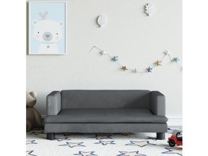 vidaXL Dětská pohovka tmavě šedá 80 x 45 x 30 cm samet