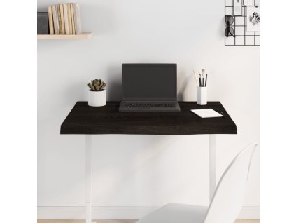 vidaXL Stolní deska tmavě hnědá 80x60x(2-6)cm ošetřený masivní dub