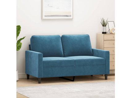 vidaXL 2místná pohovka modrá 120 cm samet