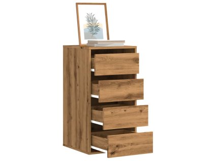 vidaXL Rohová zásuvková komoda dub artisan 40 x 41 x 76 cm kompozit