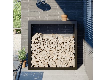 vidaXL Stojan na palivové dřevo černý 100 x 40 x 100 cm ocel