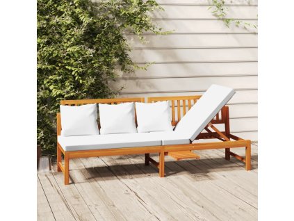 vidaxL Válenda s krémovou poduškou 200 x 60 x 75 cm masivní akácie