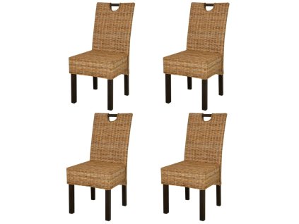 vidaXL Jídelní židle 4 ks ratan kubu a mangovníkové dřevo