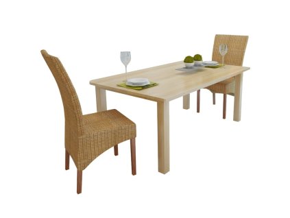 vidaXL Jídelní židle 2 ks hnědé přírodní ratan