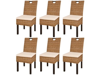 vidaXL Jídelní židle 6 ks ratan kubu a mangovníkové dřevo