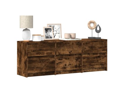 vidaXL TV skříňka s LED kouřový dub 140 x 34 x 50 cm kompozitní dřevo