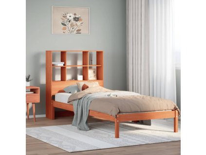 vidaXL Postel s knihovnou bez matrace hnědá 75x190 cm masivní borovice