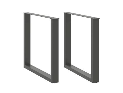 vidaXL Nohy k jídelnímu stolu ve tvaru U, 2 ks, antracitové, 90 x (72-73) cm, ocel
