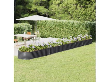 vidaXL Vyvýšený záhon pozinkovaná ocel 620x80x36 cm antracitový