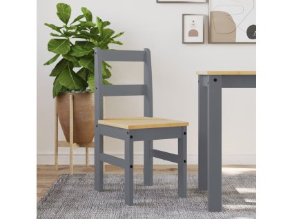 vidaXL Jídelní židle 2 ks Panama šedé 40 x 46 x 90 cm masivní borovice
