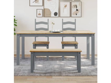 vidaXL Jídelní stůl Panama šedý 180 x 90 x 75 cm masivní borové dřevo