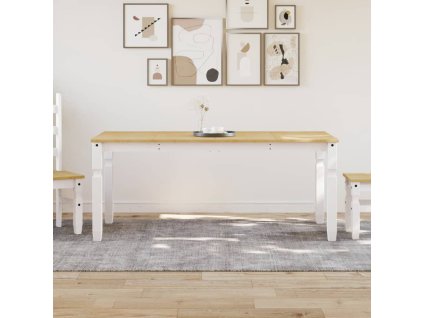 vidaXL Jídelní stůl Corona bílý 180 x 90 x 75 cm masivní borové dřevo