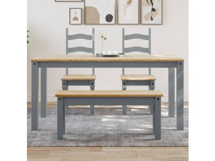 vidaXL Jídelní stůl Panama šedý 160 x 80 x 75 cm masivní borové dřevo