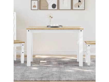 vidaXL Jídelní stůl Panama bílý 112 x 60 x 75 cm masivní borové dřevo