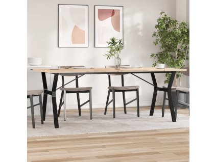 vidaXL Jídelní stůl s Y rámem 200x100x75,5 cm borové dřevo a ocel