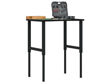 vidaXL Pracovní stůl tmavě hnědý 80 x 60 x (71,5–98) cm masivní dub