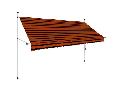 vidaXL Ručně zatahovací markýza 300 cm oranžovo-hnědá