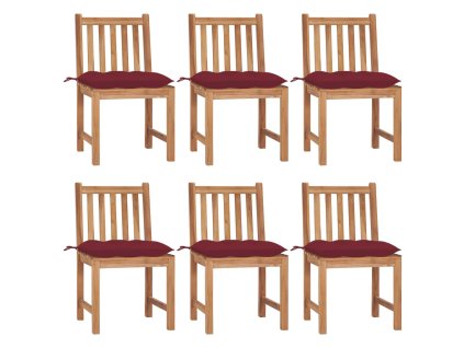 vidaXL Zahradní židle 6 ks s poduškami masivní teak