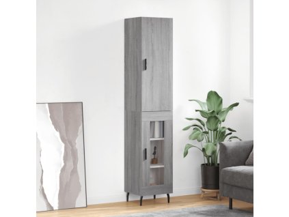 vidaXL Skříň highboard šedá sonoma 34,5 x 34 x 180 cm kompozitní dřevo