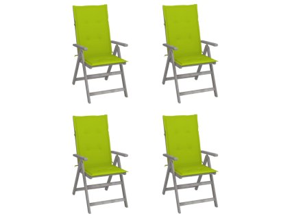 vidaXL Zahradní polohovací židle s poduškami 4 ks masivní akácie