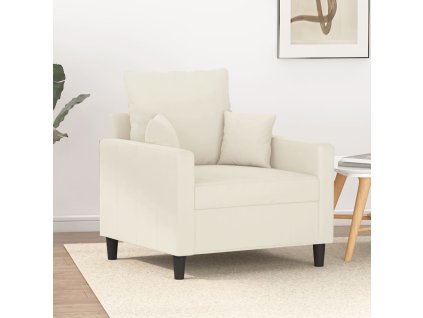 vidaXL Křeslo krémové 60 cm samet