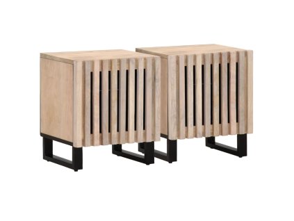 vidaXL Noční stolky 2 ks 40x34x46 cm masivní bělené mangovníkové dřevo