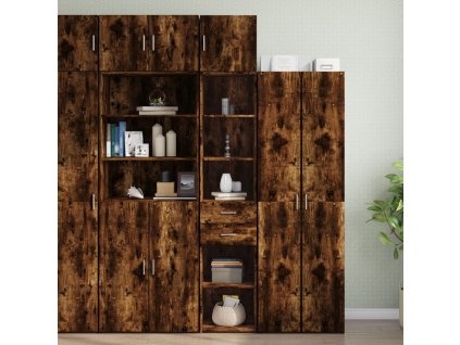 vidaXL Úzká úložná skříňka kouřový dub 40x42,5x225 cm kompozitní dřevo